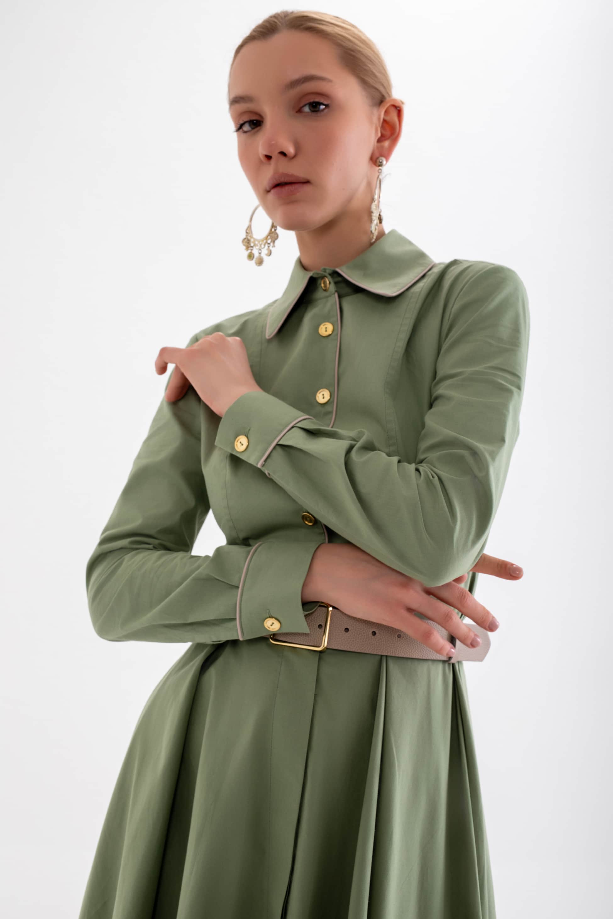 verda dress - green biyeli shirt dress
