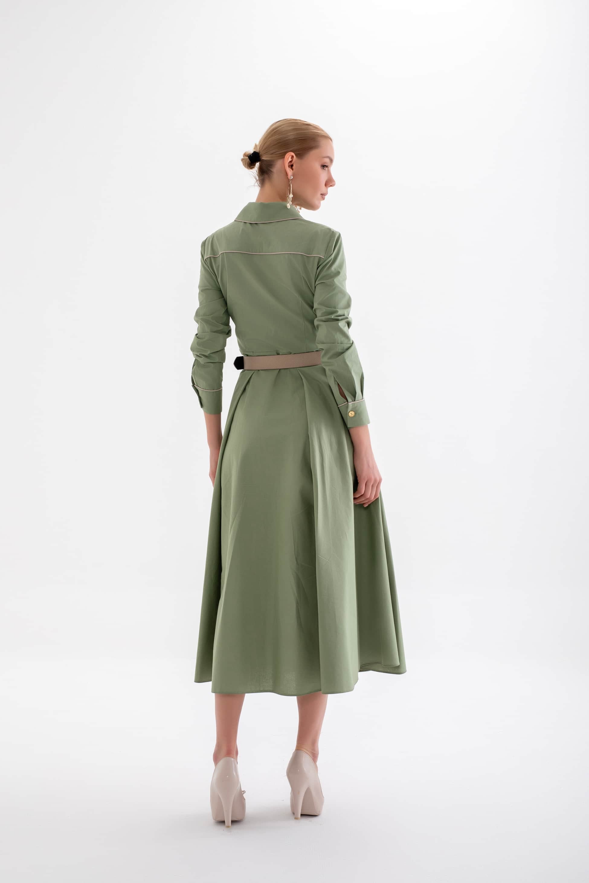 verda dress - green biyeli shirt dress
