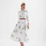 velya – white floral shirt dress