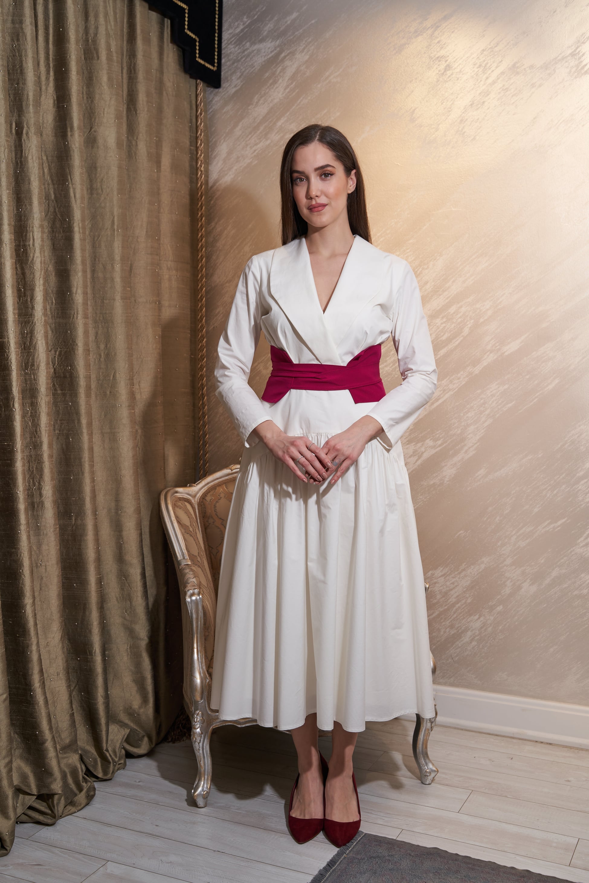 nancy v-neck midi dress