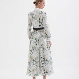 verdure white cicek patterned shirt dress