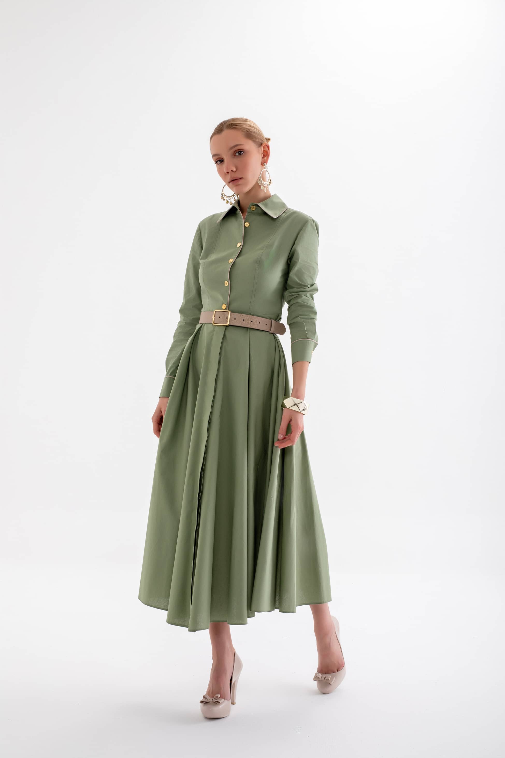 verda dress - green biyeli shirt dress