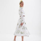 velya – white floral shirt dress