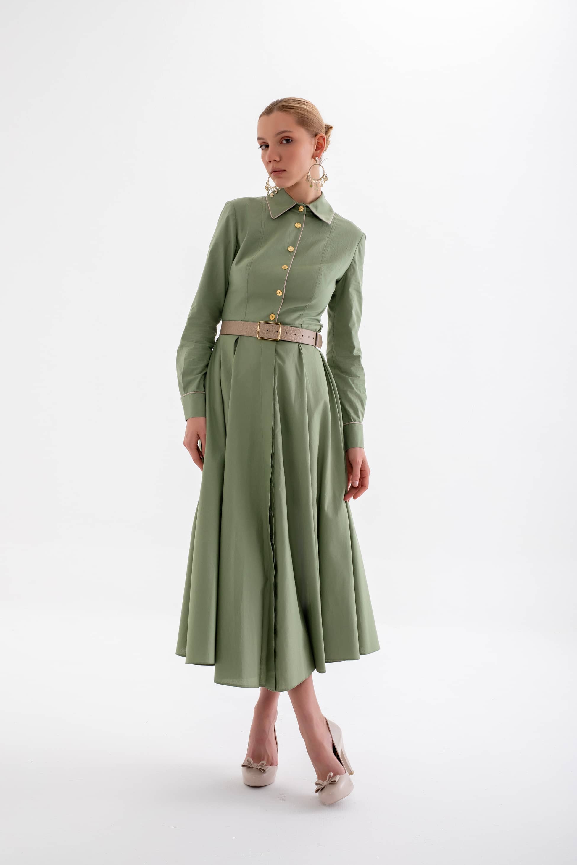 verda dress - green biyeli shirt dress